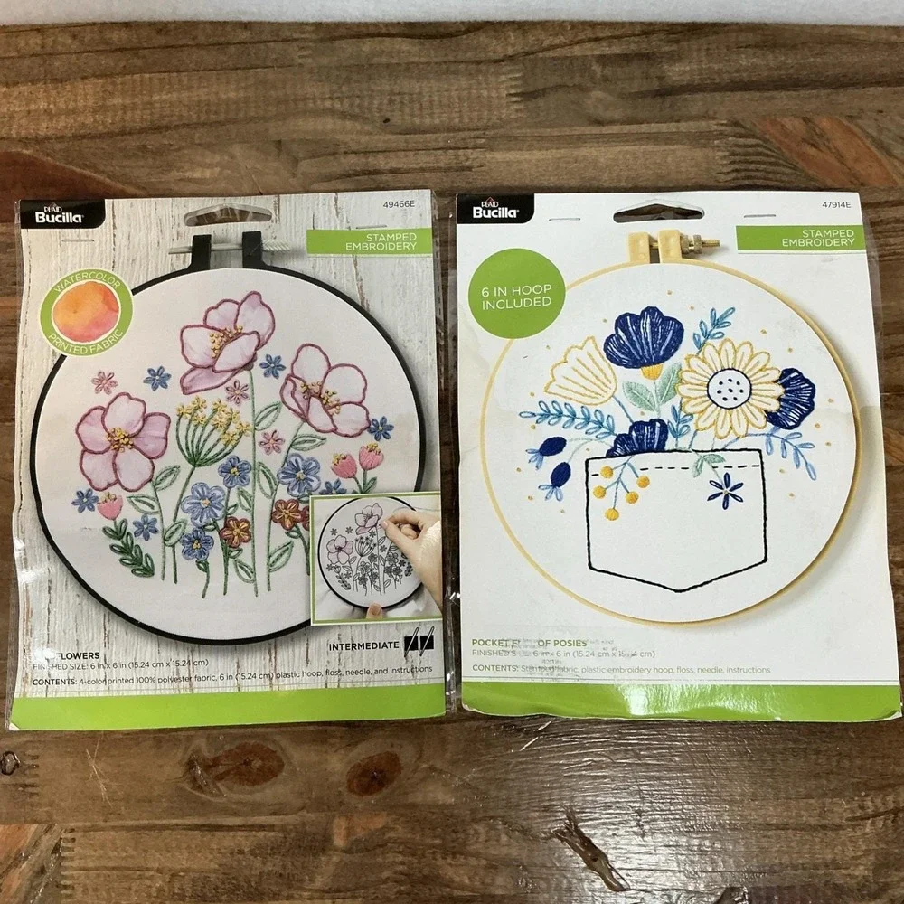 Lot of 3 Bucilla Dimensions Embroidery Cross Stitch Kits Floral 6